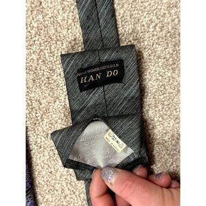 Han Do Korea Neck Tile 100% Silk Stripped Pattern Luxury Necktie Mens Tie Gift